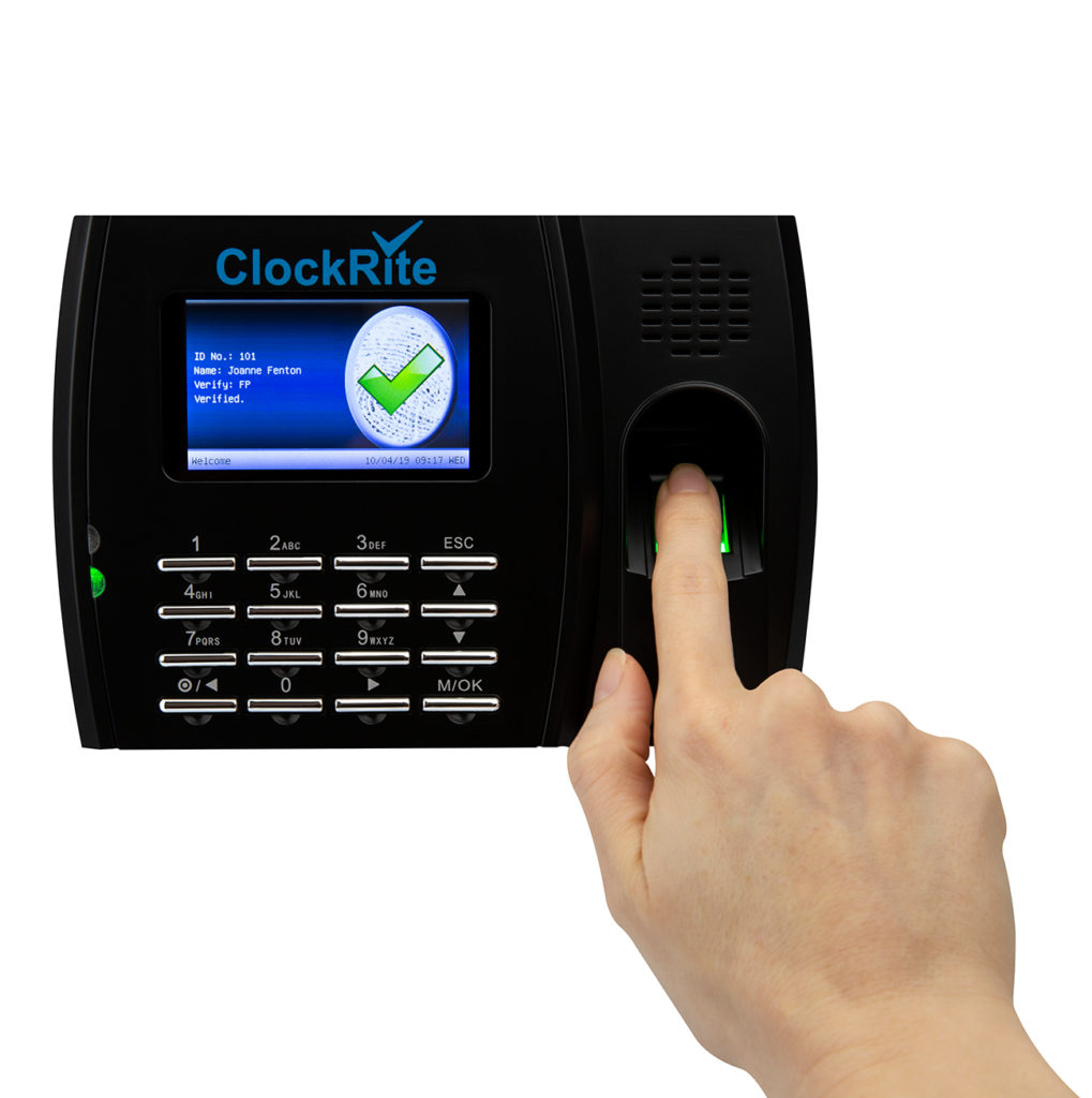 ClockRite C200 Fingerprint Clocking Machine In Use